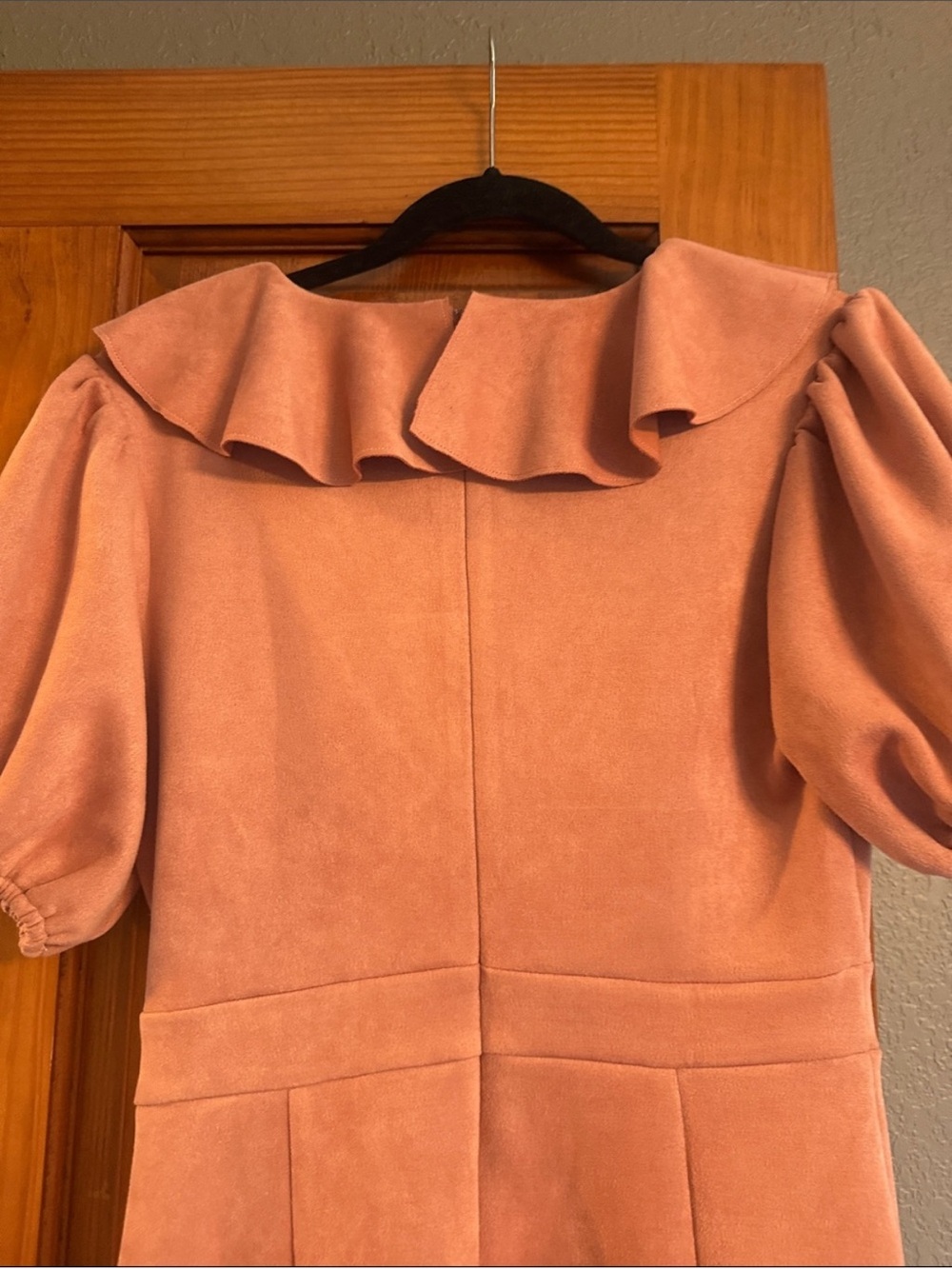 Fate Dusty Rose Ruffle V-Neck Mini Dress - Picture 7 of 8